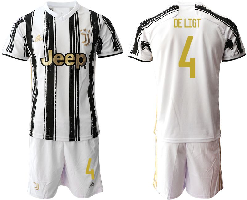 Men 2020-2021 club Juventus home #4 white Soccer Jerseys